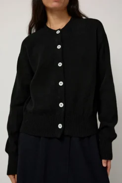 Ada Crewneck Cardigan in Black