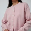 Ada Crewneck Cardigan in Pink