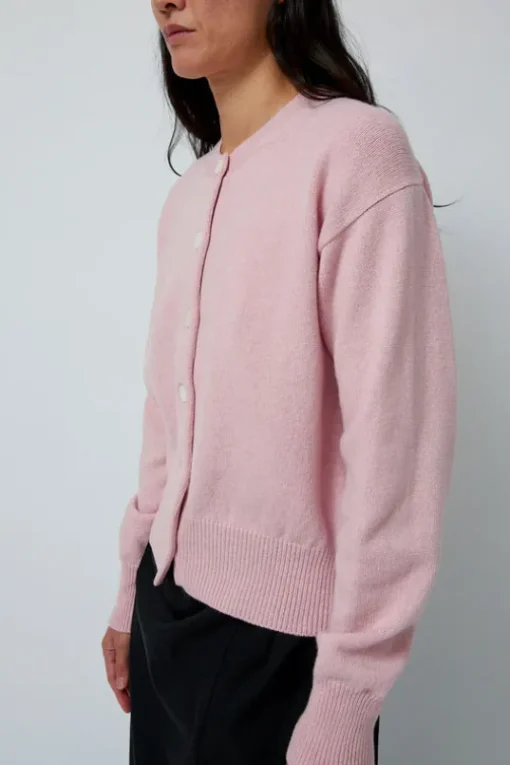 Ada Crewneck Cardigan in Pink