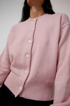 Ada Crewneck Cardigan in Pink