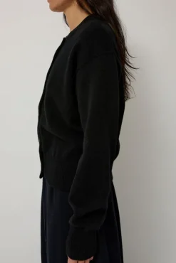 Ada Crewneck Cardigan in Black