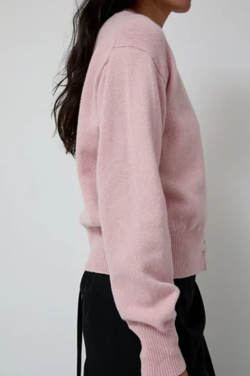 Ada Crewneck Cardigan in Pink