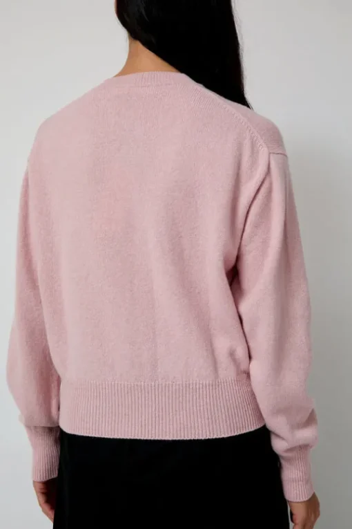 Ada Crewneck Cardigan in Pink