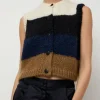 Alpaca Mohair Waistcoat in Stripe