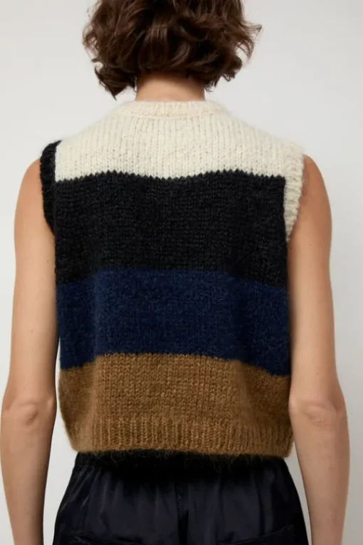 Alpaca Mohair Waistcoat in Stripe