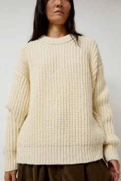 Alpaca Rib Sweater in Cream