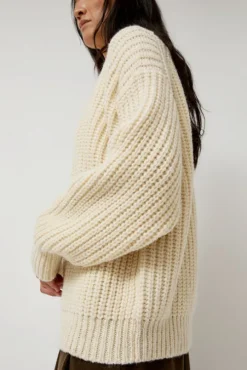 Alpaca Rib Sweater in Cream