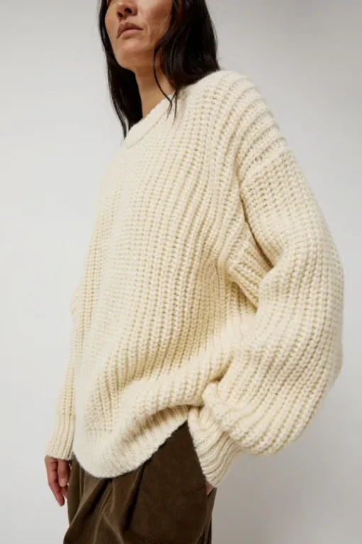 Alpaca Rib Sweater in Cream