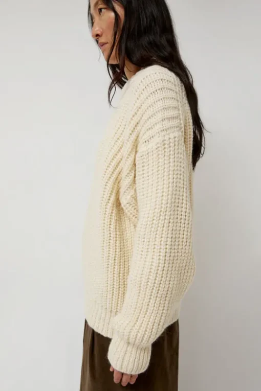 Alpaca Rib Sweater in Cream