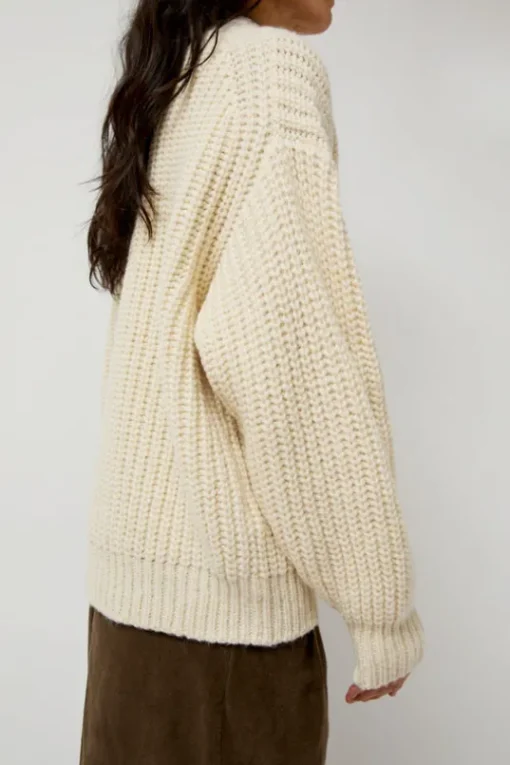 Alpaca Rib Sweater in Cream