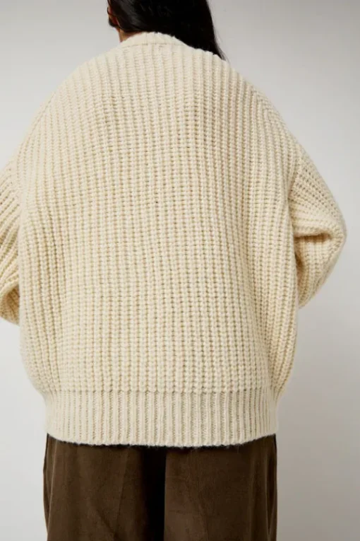 Alpaca Rib Sweater in Cream