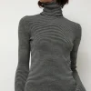 Alpha Rollneck in Espresso Fine Stripes