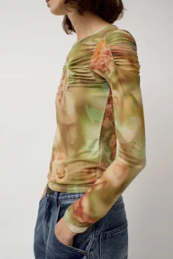 Arc Long Sleeve Top in Sage Molten Floral