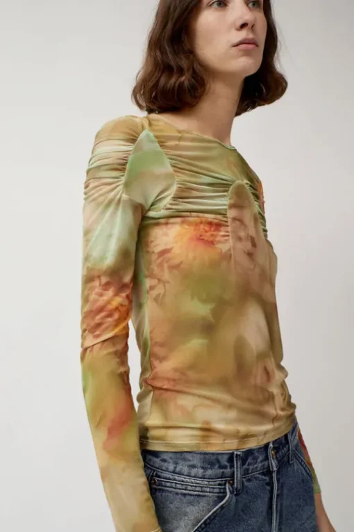 Arc Long Sleeve Top in Sage Molten Floral