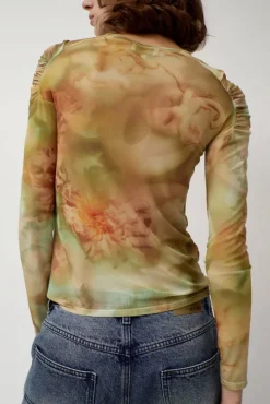 Arc Long Sleeve Top in Sage Molten Floral
