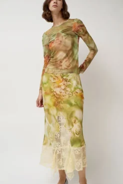 Arc Long Sleeve Top in Sage Molten Floral
