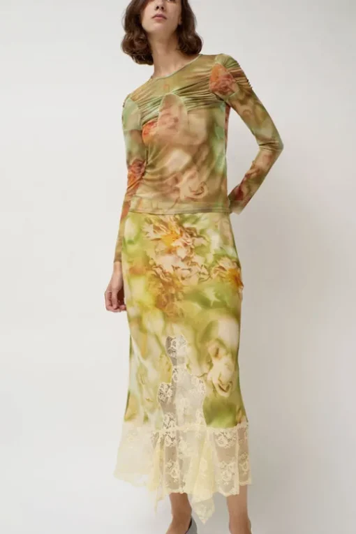 Arc Long Sleeve Top in Sage Molten Floral