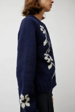 Atomic Flower Cardigan in Navy