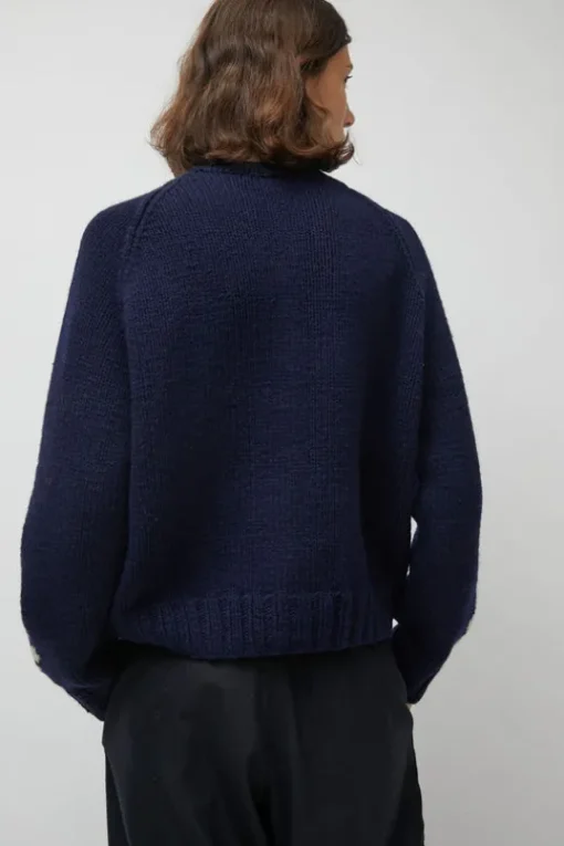 Atomic Flower Cardigan in Navy