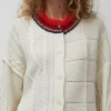 Baby Alpaca Textured Cardigan in Cream