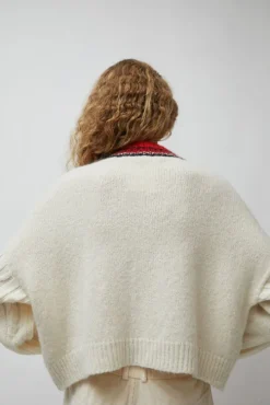 Baby Alpaca Textured Cardigan in Cream