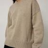 Balla Slouch V Neck Sweater in Beige