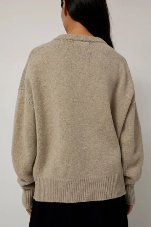 Balla Slouch V Neck Sweater in Beige