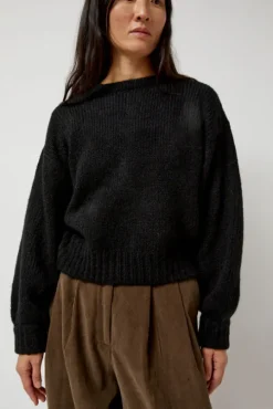Balloon Sleeve Sweater in Black