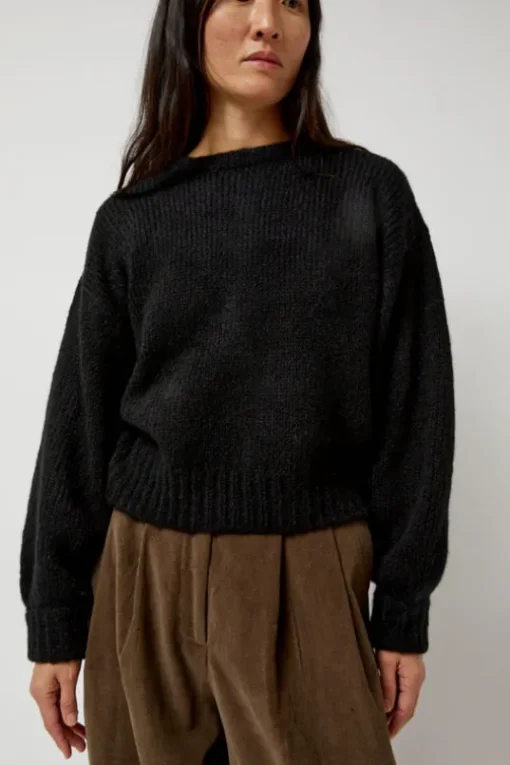 Balloon Sleeve Sweater in Black