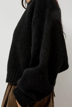 Balloon Sleeve Sweater in Black