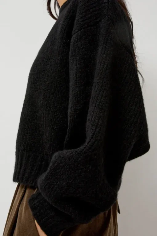 Balloon Sleeve Sweater in Black