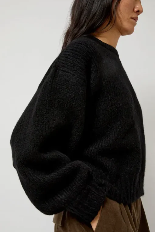 Balloon Sleeve Sweater in Black