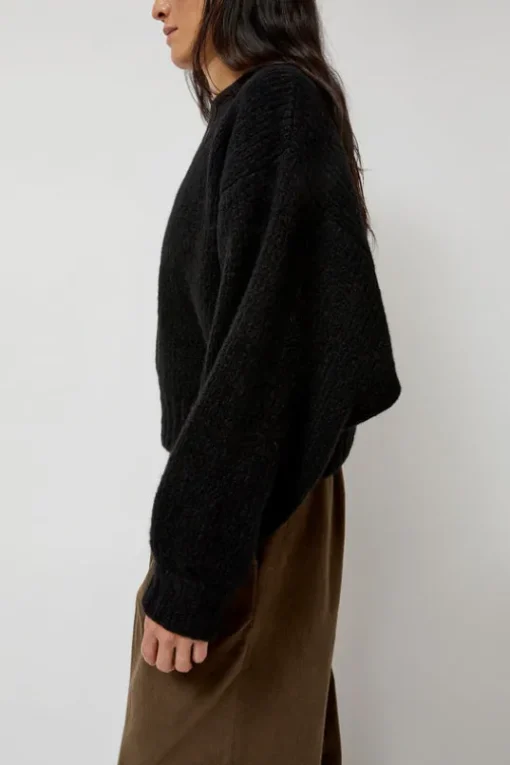 Balloon Sleeve Sweater in Black