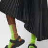 Bicolor Mesh Ankle Socks in Yellow Fluo and Nude