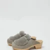 Billie Fur Clog on Mid Heel in Mist