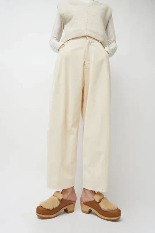 Billie Fur Clog on Mid Heel in Palomino