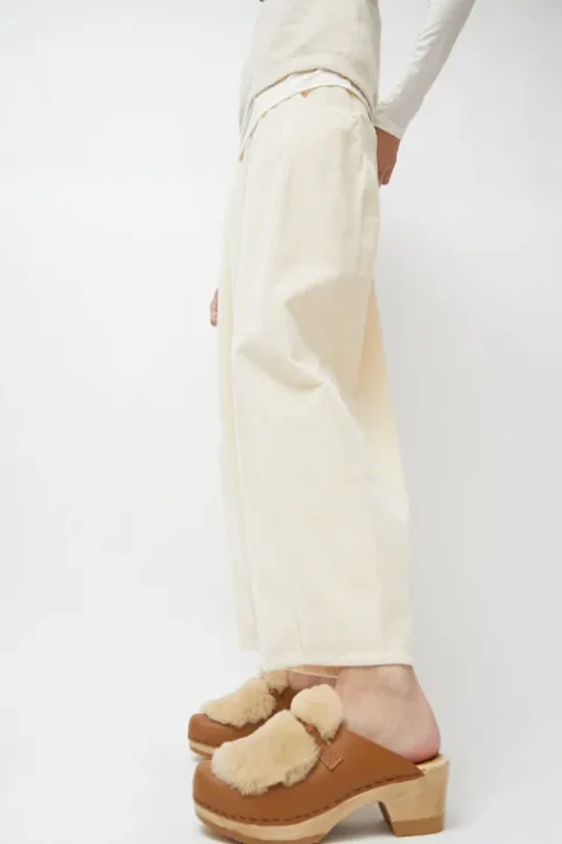 Billie Fur Clog on Mid Heel in Palomino