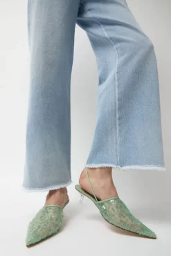 Bit Mules in Mint Sequin