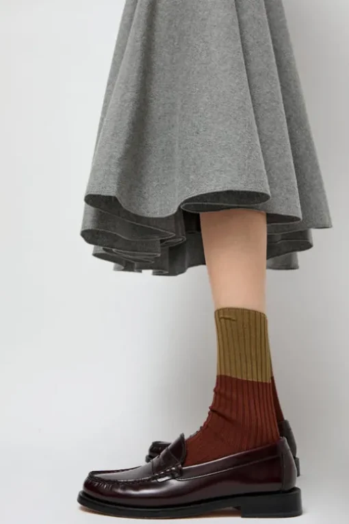 Bitone Cotton Socks in Cocco