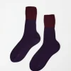 Bitone Cotton Socks in Dark Violet