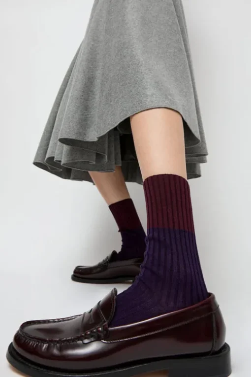 Bitone Cotton Socks in Dark Violet