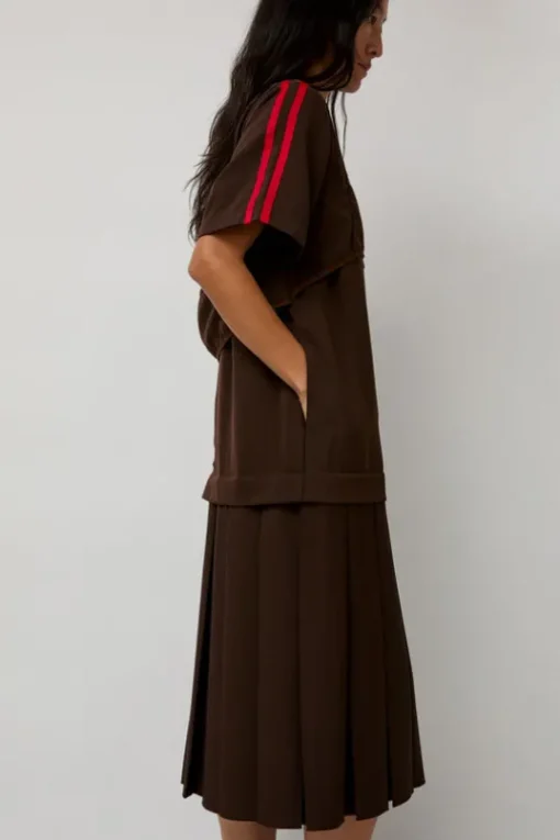 Box Pleat Dress in Mud