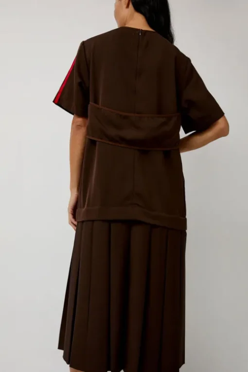 Box Pleat Dress in Mud
