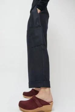 Bridget Clog on Mid Wedge in Burgundy Suede