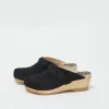 Bridget Clog on Mid Wedge in Black Suede