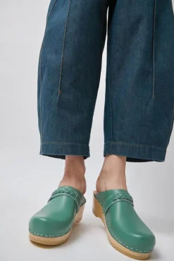 Bridget Clog on Mid Wedge in Sage