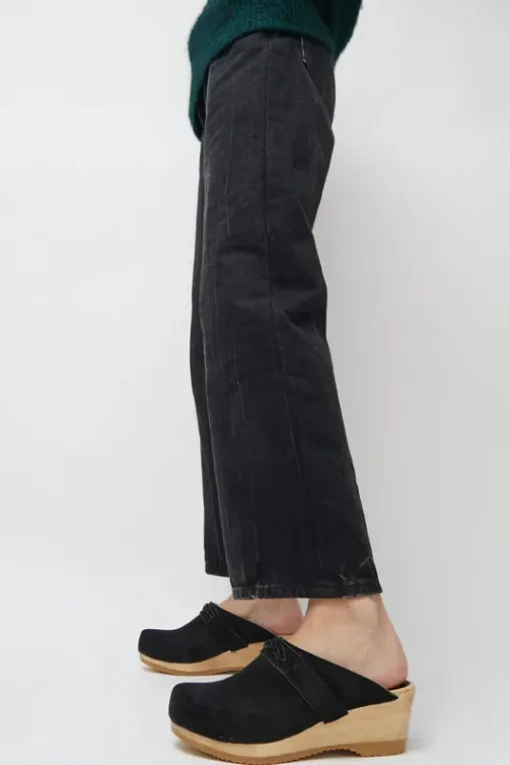 Bridget Clog on Mid Wedge in Black Suede