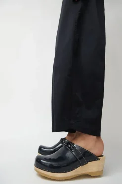 Bridget Clog on Mid Wedge in Navy Patent