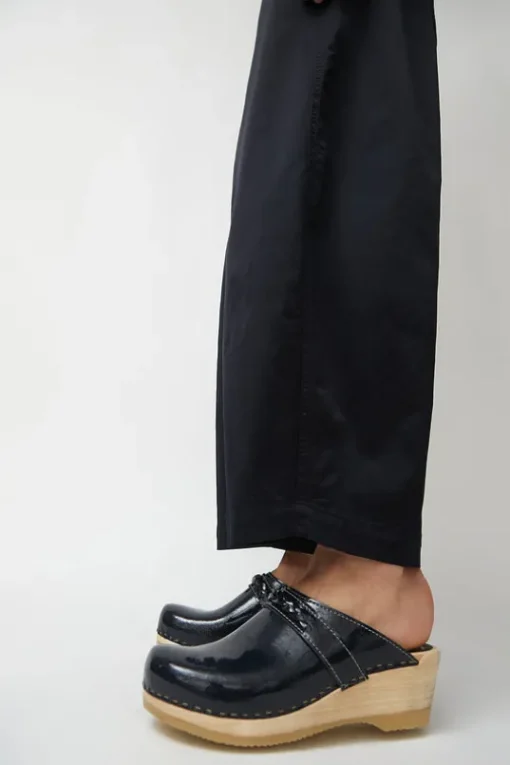 Bridget Clog on Mid Wedge in Navy Patent