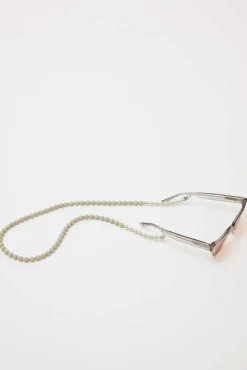 Brillenkette Silver Glasses Chain in Light Grey with Sage Thread